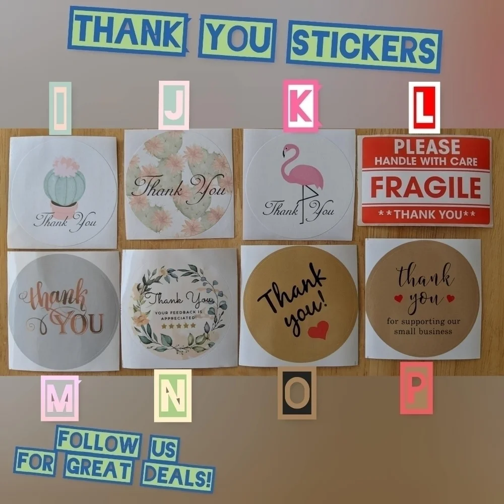 100 Thank You Stickers 2